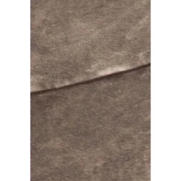 Desert Taupe Mineral Wash French Terry Flared Bell Bottom Pull On Pants Pockets - Picture 4 of 5